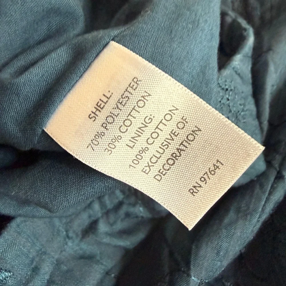 J.Jill Embroidered Maxi Skirt 16 Tall Blue Cotton Linen Boho Lagenlook Cottage